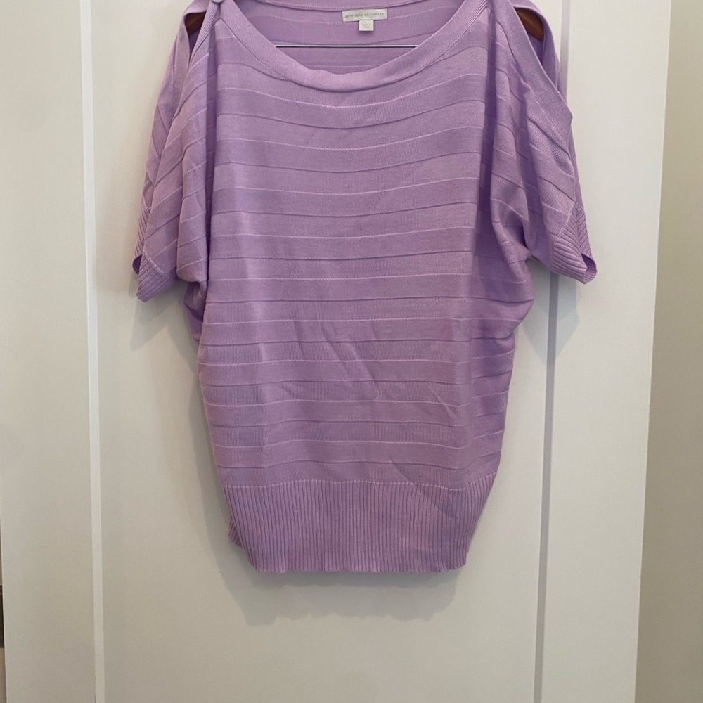 New York & Company Lilac Knit Top